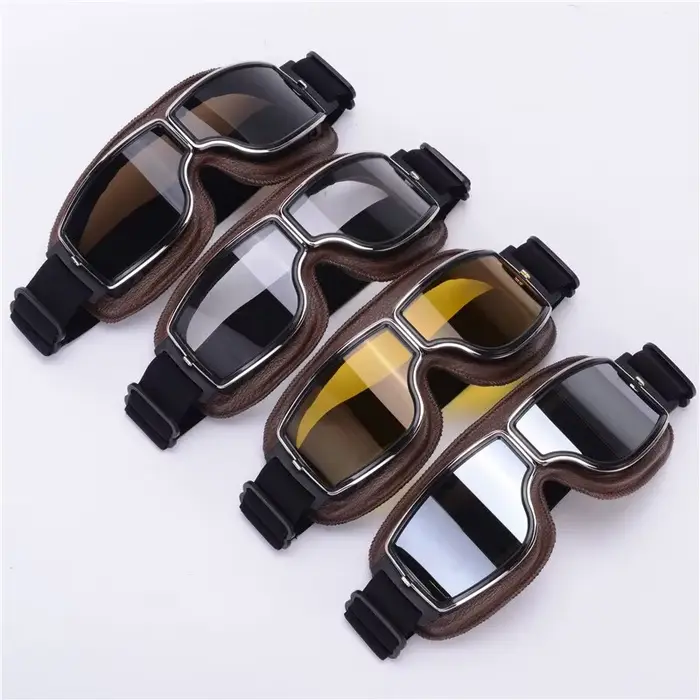Lunettes de moto coupe-vent pour casque de moto, lunettes de soleil rétro universelles pliantes en c