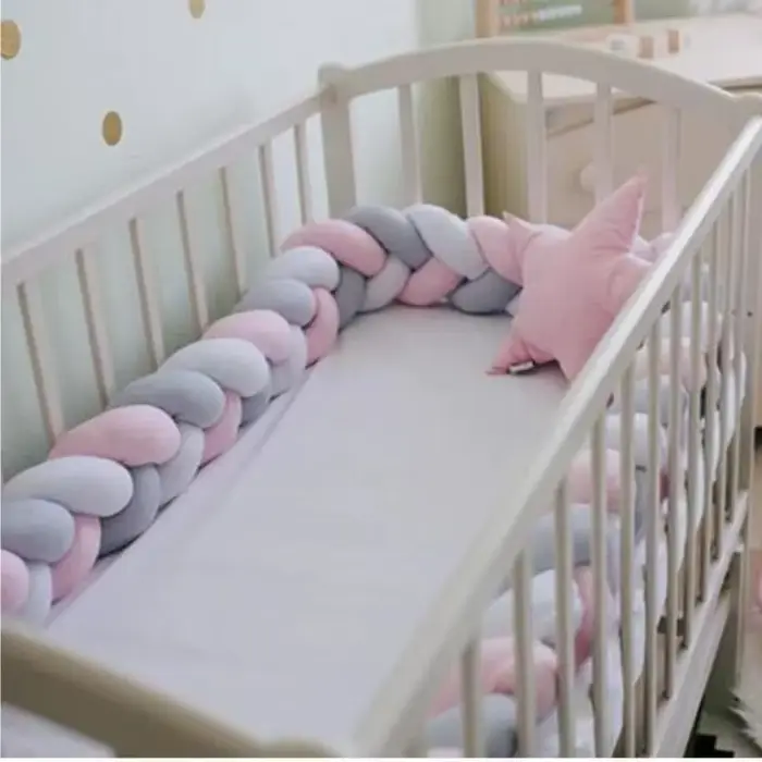 Pare-chocs tressé à nœud 1M/2M/3M/4M, protection de lit pour bébé, oreiller en peluche, coussin de b