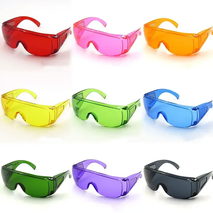 Lunettes de laboratoire dentaire étanches multicolores pour blanchiment UV - Outil professionnel chasse montagne