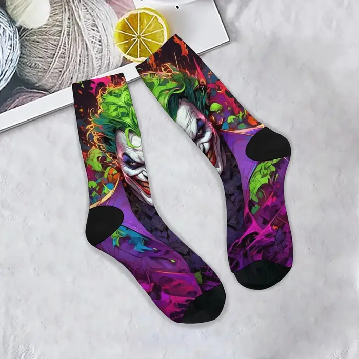 Chaussettes chasse Joker comics déjantées - Style Harajuku rétro antidérapantes cadeau original