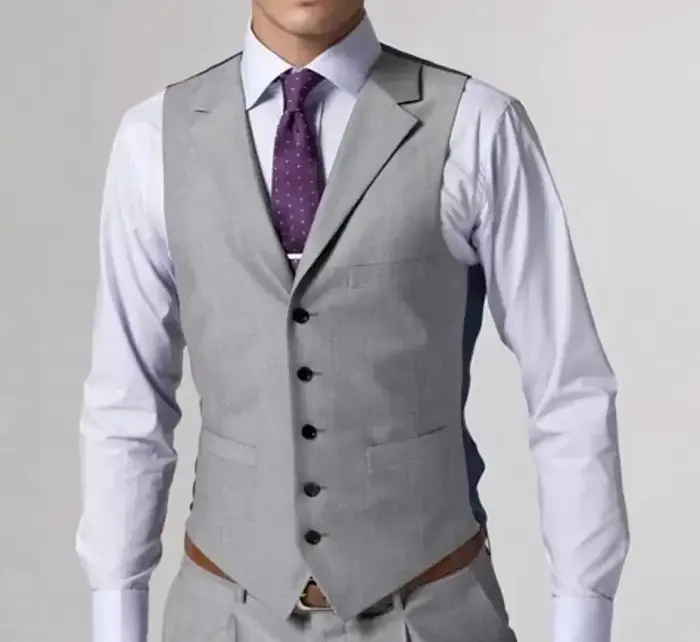Costume gris formel pour hommes, 3 pièces, costume de marié pour fête de mariage, smoking personnalisé pour garçons d'honneur, terno (veste + gilet + pantalon)
