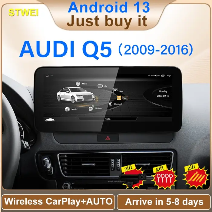 STWEI Prix Usine 8G 64G Android 14 12.3 pouces Carplay AUTO Pour AUDI 09-16 Q5 Lecteurs Vidéo Voitur