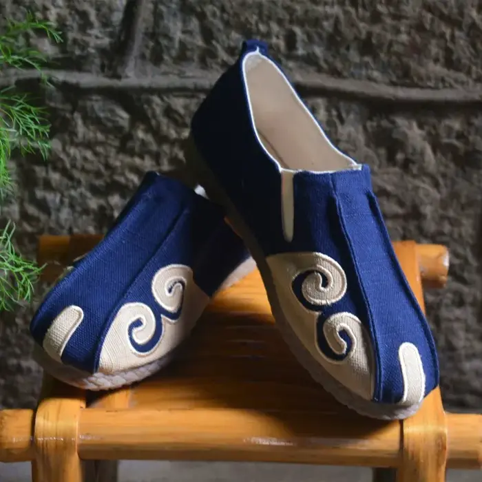 Chaussures en tissu traditionnel de style chinois pour hommes, chaussures décontractées vintage rétr