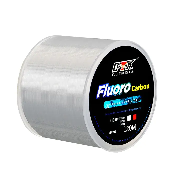 Ligne de pêche à revêtement fluorocarbone, 120m, 0.20mm-0.60mm, en fibre de carbone, fil de leurre, 