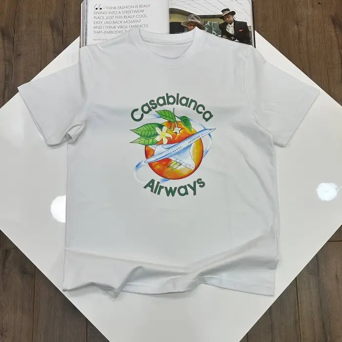 T-shirt unisexe Casablanca à imprimé avion tropical