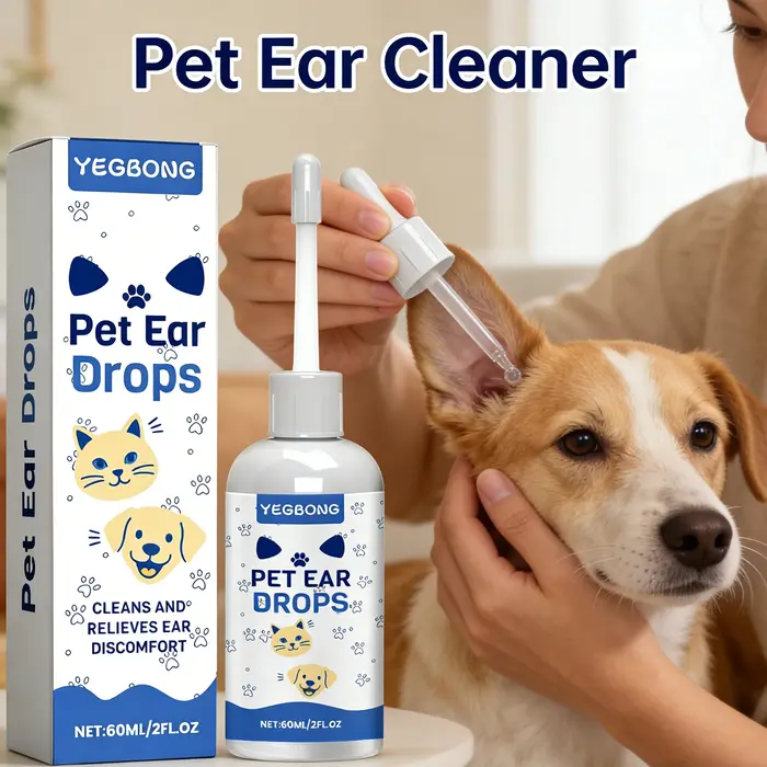 Nettoyant pour oreilles d'animaux – Gouttes auriculaires douces pour éliminer la cire et les odeurs,