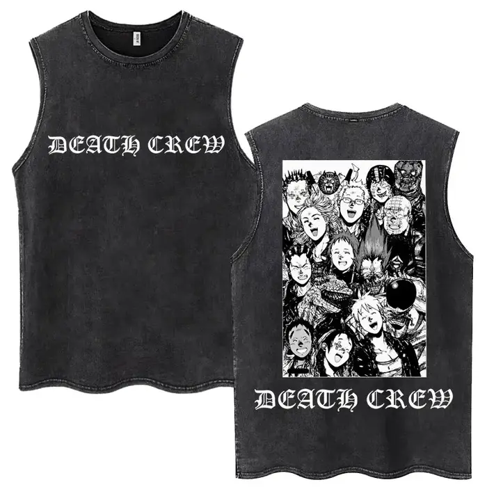 Débardeur délavé à motif de dessin animé japonais Dorohedoro pour hommes et femmes, 100% coton, mode