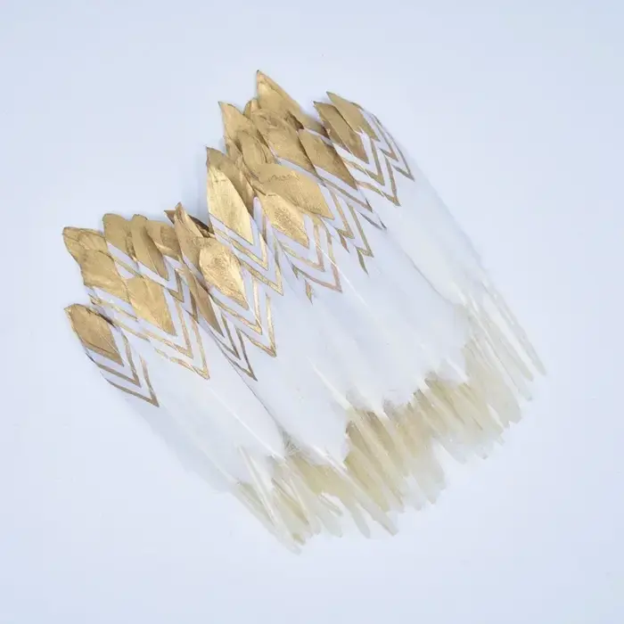 Plumes de canard et d'oie trempées dans l'or, 20 pièces/lot, plumes de faisan naturelles pour la fab