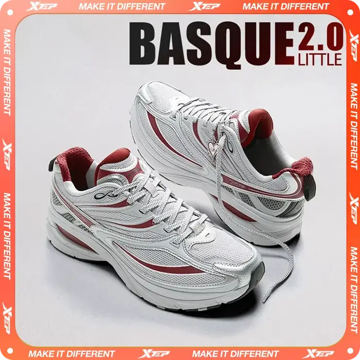 Xtep Little Basque 2 chaussures décontractées pour hommes 2025 été Vintage respirant confortable ant