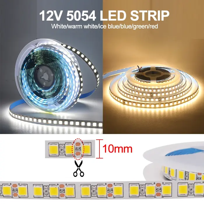 DC 12V bande LED SMD 5050 5054 2835 étanche 6000K 4000K 3000K 60 120 240Led/m ruban LED Flexible ban