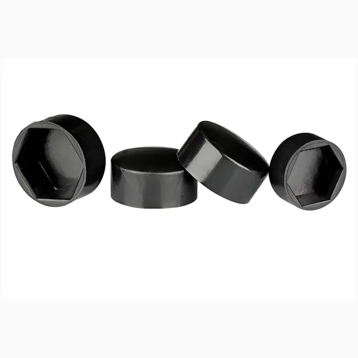 Capuchon de protection en plastique à tête plate, écrou Hexagonal noir/blanc/gris, vis hexagonale ex