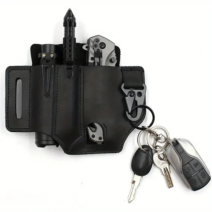 Ceinture tactique multi-outils, sac en cuir, sac de rangement d'outils portables, étui de Camping en