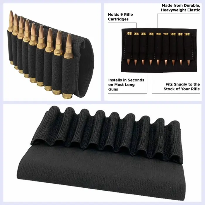Le support de cartouche de coque de crosse de fusil Allen convient à la plupart des fusils de chasse.270, 30.06, 6.5 creedmoor, 7mm