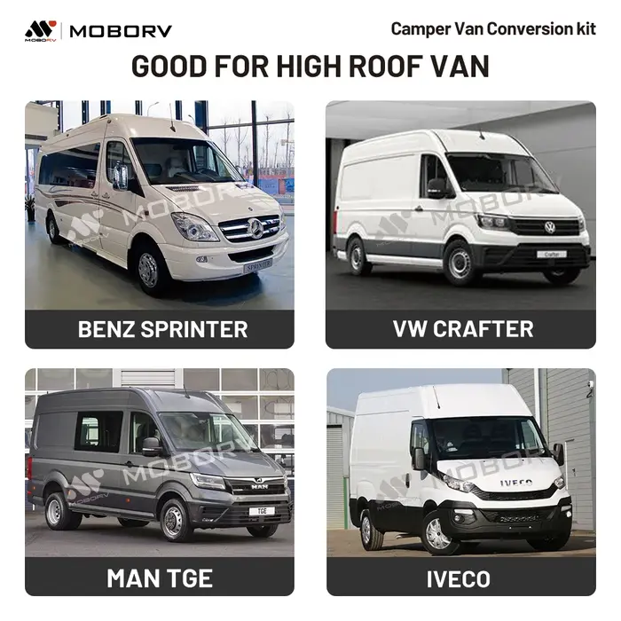 Kit de conversion de fourgonnette en camping-car MOBORV Sprinter Crafter MAN IVECO, armoire légère certifiée CE, appareils électroménagers, cuisine en kit DIY