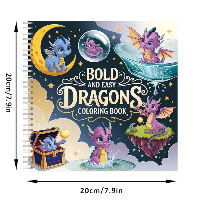 Livre de coloriage Easy Dragons pour adultes