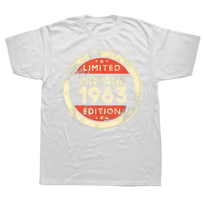 60Th anniversaire Vintage 1963 60 ans cadeaux Vintage t-shirts été graphique Streetwear à manches co