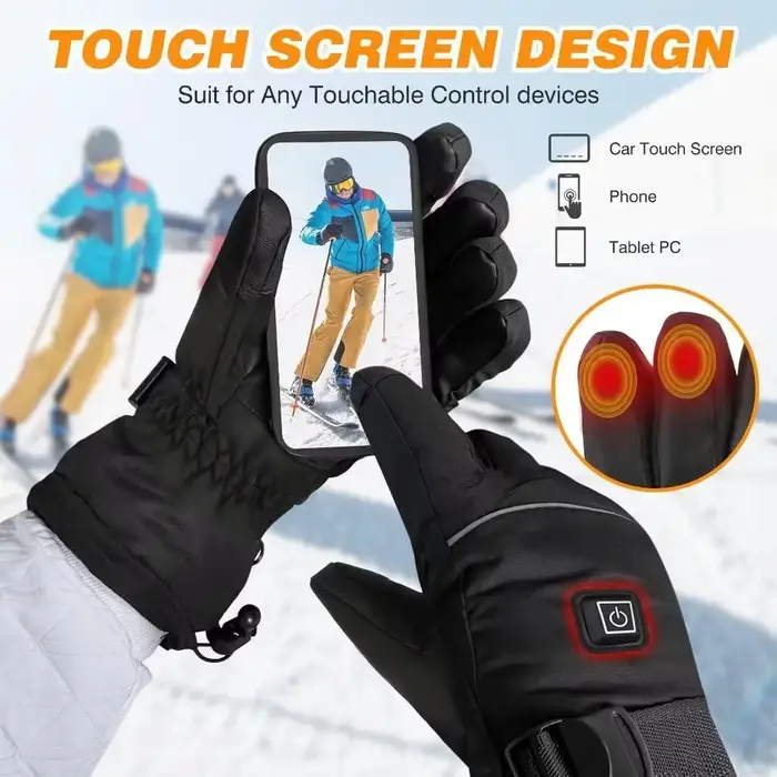 Gants chauffants électriques chasse hiver - Thermiques rechargeables 5000mAh écran tactile chauffe-mains