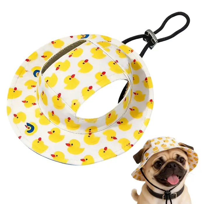 Chapeau pour chien à imprimé mignon, réglable pour chiots et petites races, chapeau de protection so