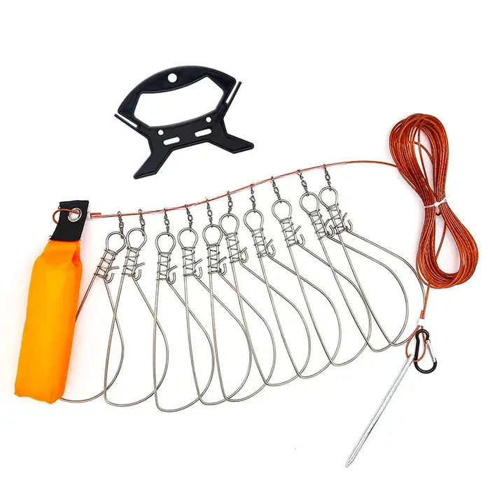 Serrure de pêche 5M, outils de boucle de poisson, boucle de verrouillage avec moulinet, lanière en a