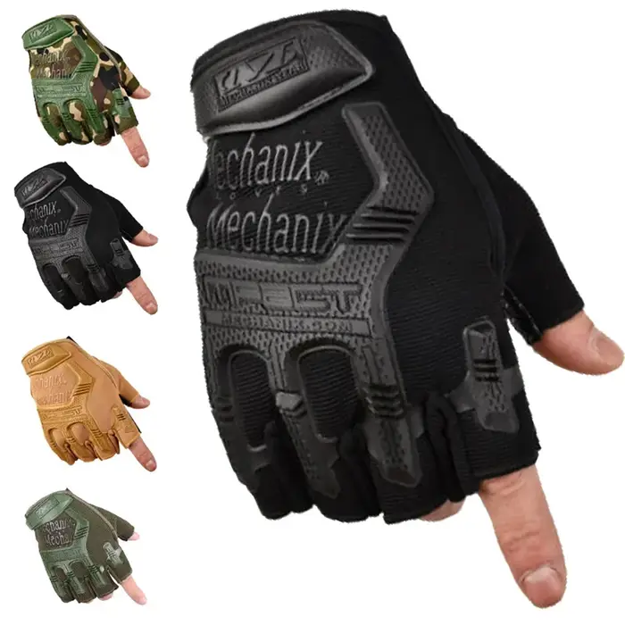 Gants tactiques demi-doigts paintball airsoft combat vélo protection anti-dérapante équipement chasse