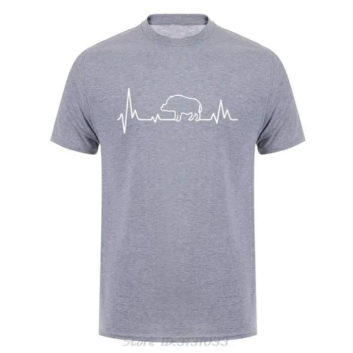 Sanglier battement de coeur chasse vêtements pour hommes T-shirt surdimensionné à manches courtes coton