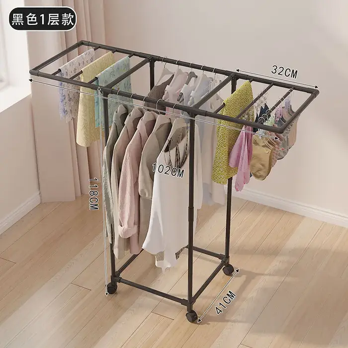 Séchoir à linge sur roulettes, porte-manteau, support à vêtements blanc sur pied pour suspendre les 