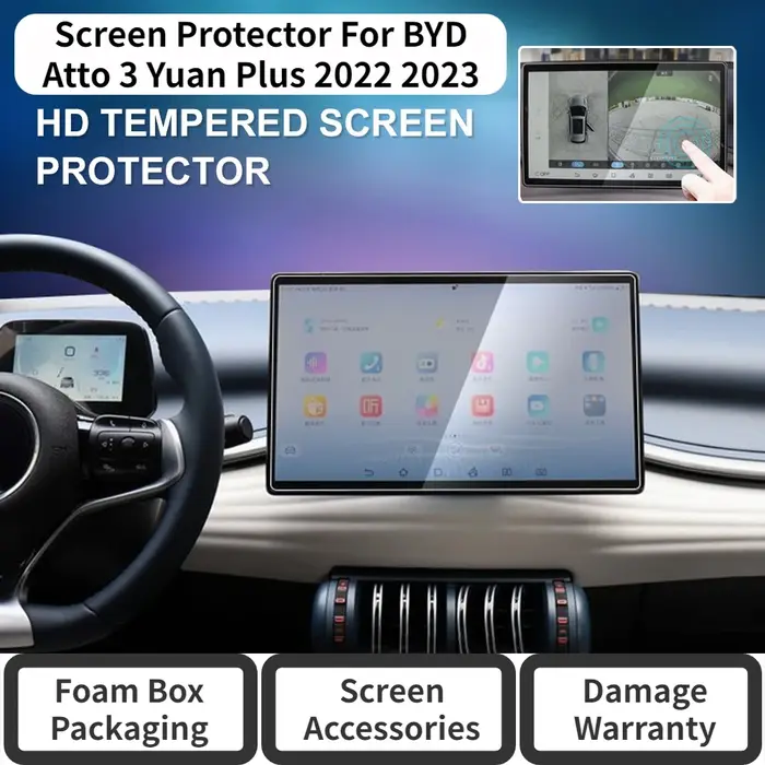 Protecteur d'écran tactile pour BYD Atto 3 Yuan Plus Seal Dolphin 2022 2023 2024, verre trempé 12.8 