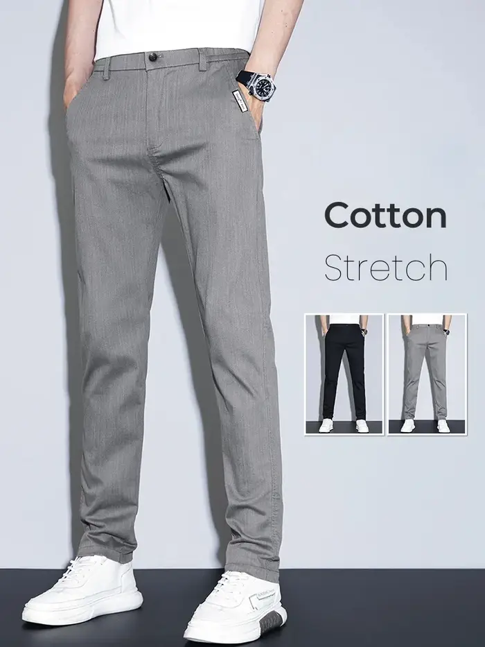 2025 nouveaux pantalons décontractés pour hommes printemps été mince affaires droites coton Stretch 
