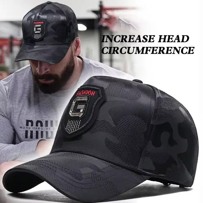Casquette de baseball Big Head LyumabovTall Crown CamSolomon pour homme, casquette à visière, chapea