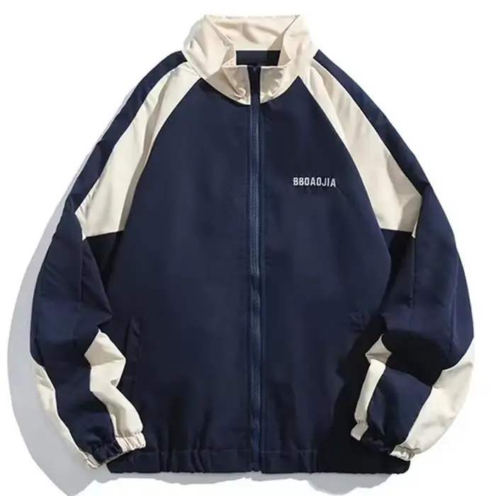 Veste Homme Rayée Réfléchissante 2026 – Manteau Streetwear Hip Hop Zippé Coupe-Vent Harajuku Léger S