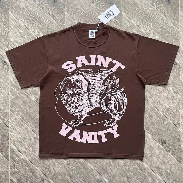 Collection de T-shirts SAINT VANITY avec logo en lettres, en coton pur de haute qualité, disponible 