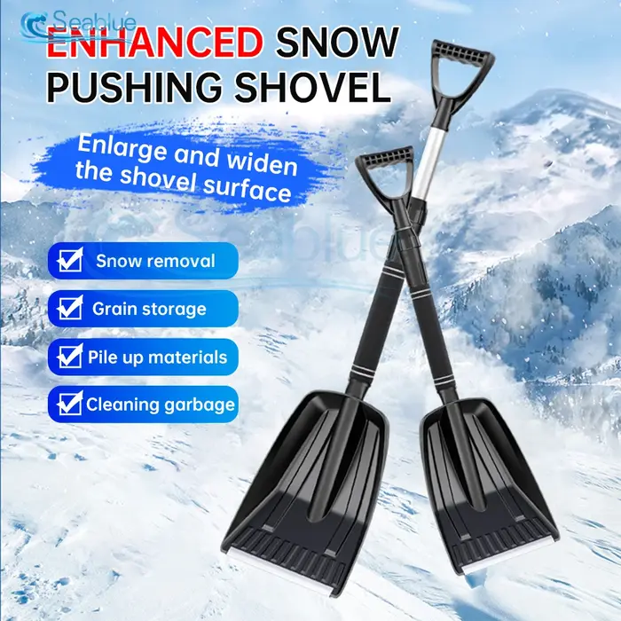 Pelle à neige multifonctionnelle en plastique vert armée pour déblaiement hivernal et usages multiples chez soi et en extérieur
