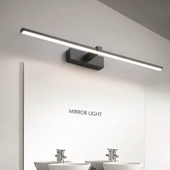 Led miroir lumières appliques salle de bain étanche blanc noir LED lampe plate moderne intérieur app