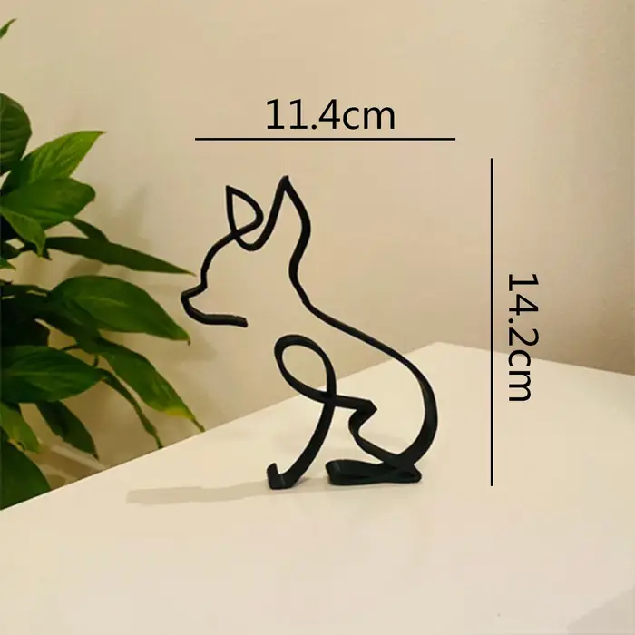 Sculpture de chien nordique, décor artistique minimaliste, artisanat en métal, ornement de bureau, a