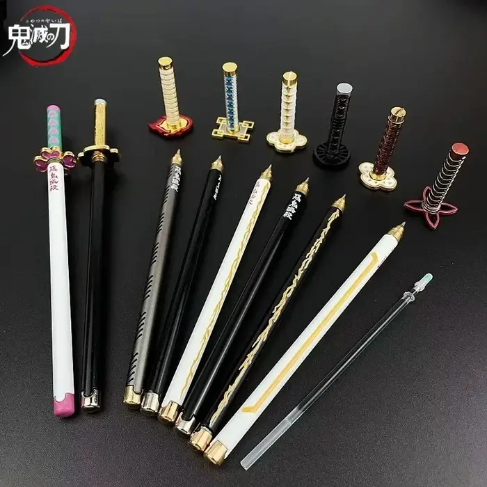 Stylo à bille en alliage Mitsuri Shinobu Tanjiro, 20cm, taille réelle, accessoires de personnages d'