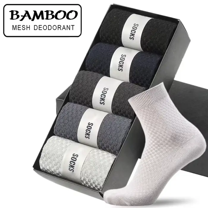 5 paires chaussettes chasse homme fibre bambou confort compression respirantes automne printemps