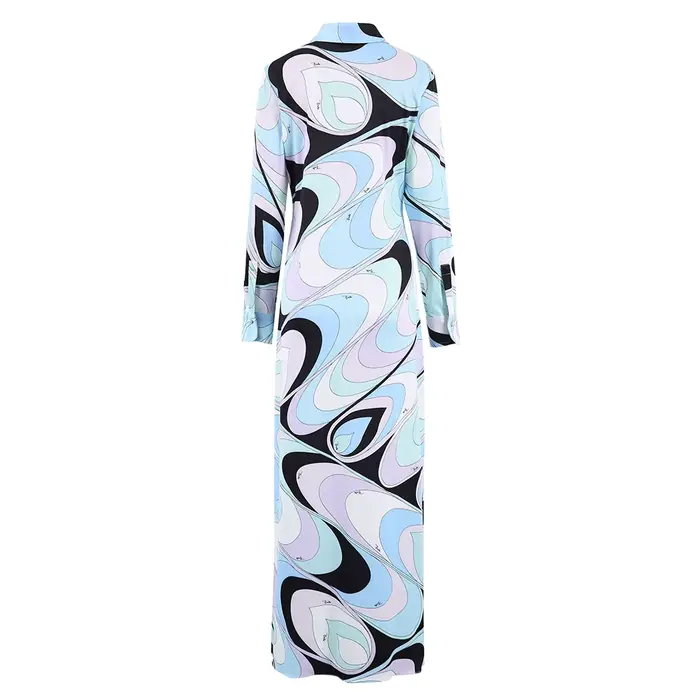Robes à revers élégantes pour femmes, mode ample, jupe longue à boutons, amincissante, taille haute,