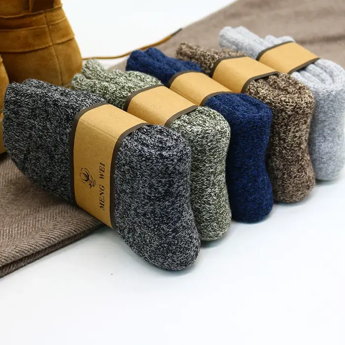 3/5 paires chaussettes homme laine mérinos hiver épaisse - Chasse