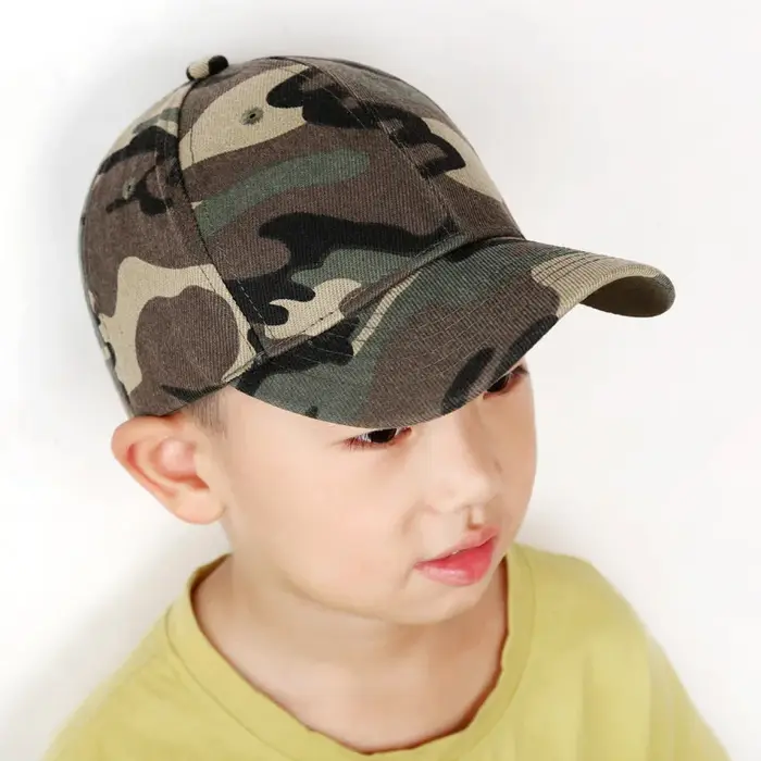 Casquette camouflage enfants pour chasse et randonnée - Baseball cap ajustable été coton