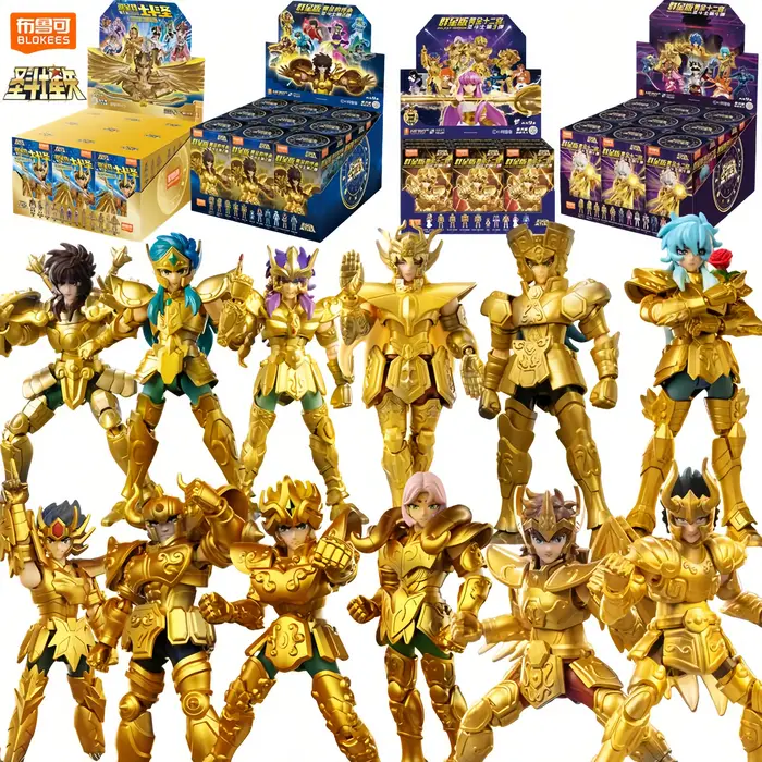 BLOKEES Gold Saint Stars Series Wave1- 4 Blind Box |   Ensemble de figurines d'action sous licence S