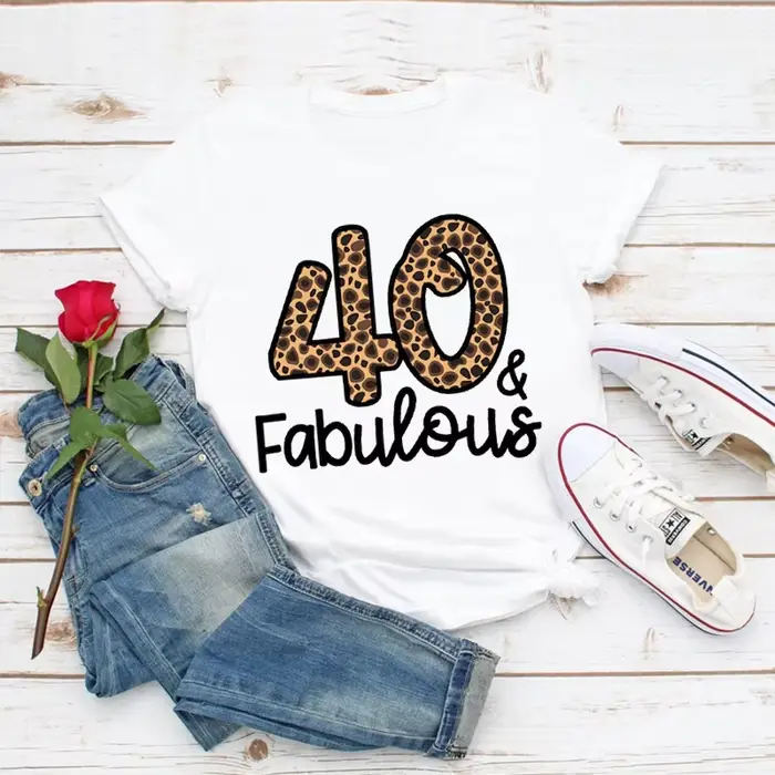 T-shirt imprimé léopard pour femme, joli cadeau d'anniversaire, haut fabuleux, vêtements féminins, a