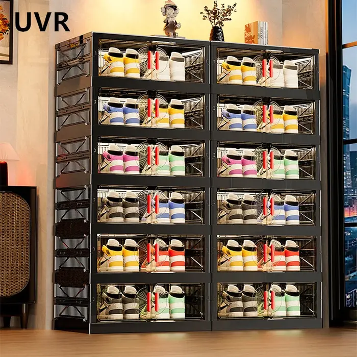 UVR étagère à chaussures organisateur salon boîte de rangement de chaussures multicouche grande capa
