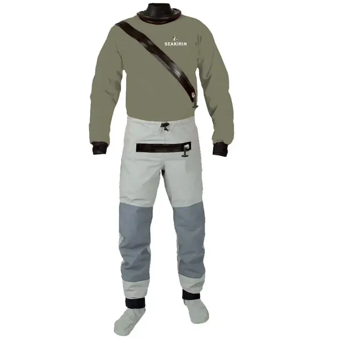Combinaison étanche à entrée frontale avec chaussettes zippées pour la navigation de plaisance, la v
