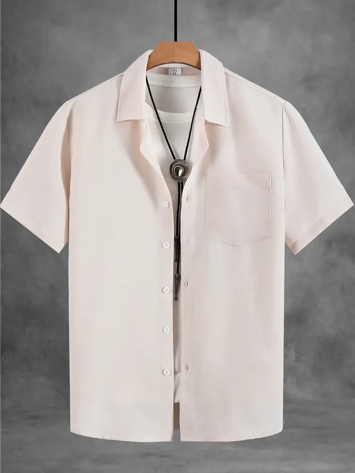 Men's Linen Short Sleeve Shirts Luxury Mens Outfit Y2K Men's Set Casual Men's Padel Sportswear Tops