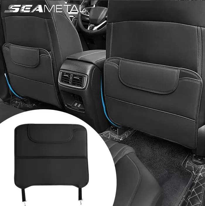 SEAMETAL – coussin Anti-coup de pied pour siège arrière de voiture, intérieur en cuir Pu, tampons de