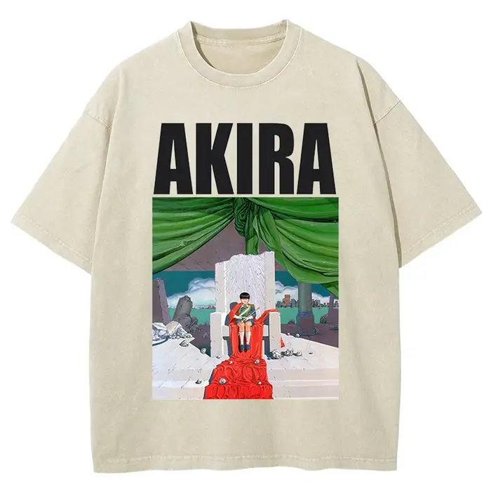 T-shirt délavé à manches courtes unisexe, haut rétro, vêtements de rue Harajuku, motif d'anime class