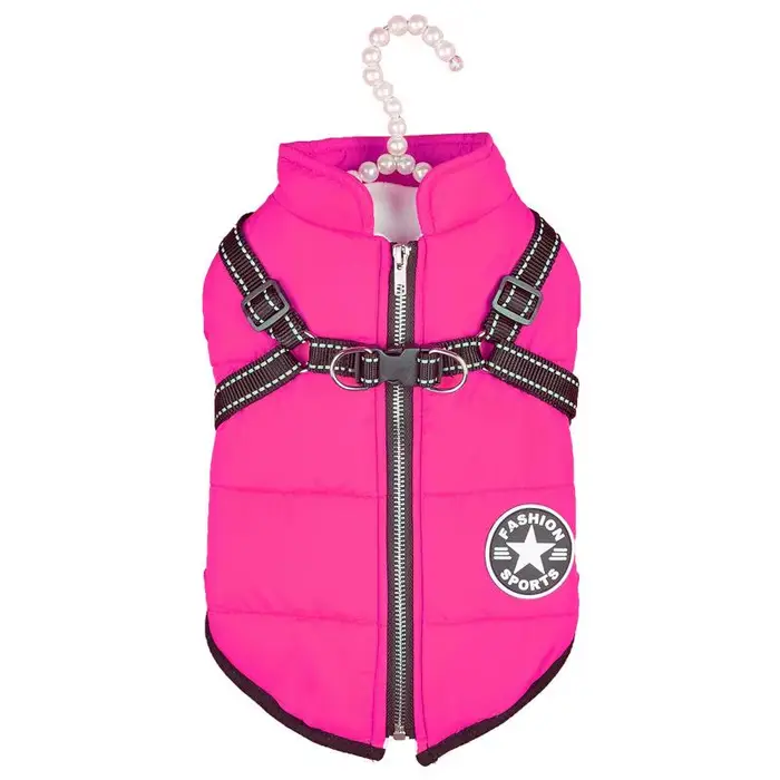 Manteau d'hiver imperméable pour chien avec harnais, vêtements chauds pour l'extérieur, pour chiens