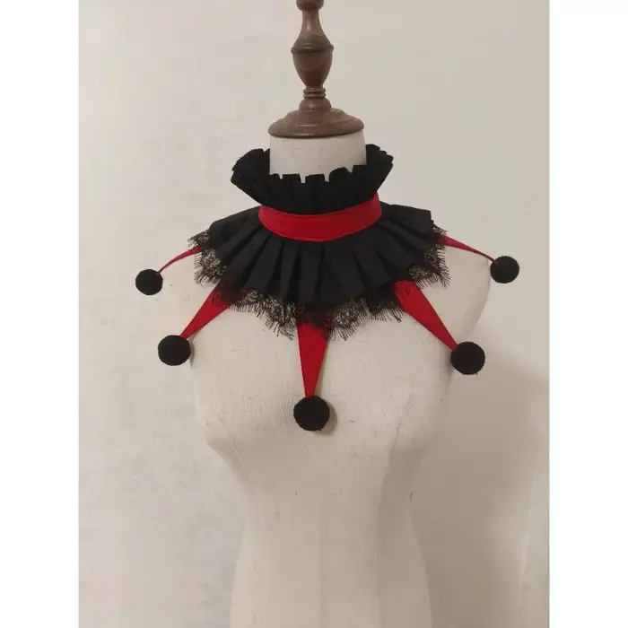 Vêtements mignons style conte de fées col de clown cos scène clown colliers à volants Halloween clow