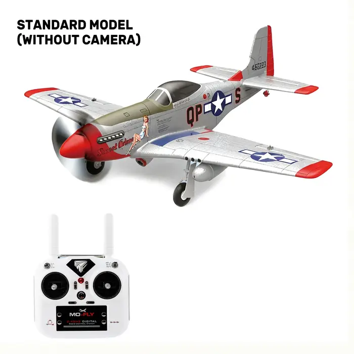 Avion de chasse RC Mustang P-51D 1/16 avec caméra HD, planeur électrique brushless 2.4G avec gyrosco