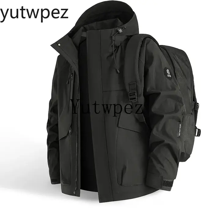 Veste imperméable pour hommes, coupe-vent à capuche pour randonnée en plein air, camping, softshell 